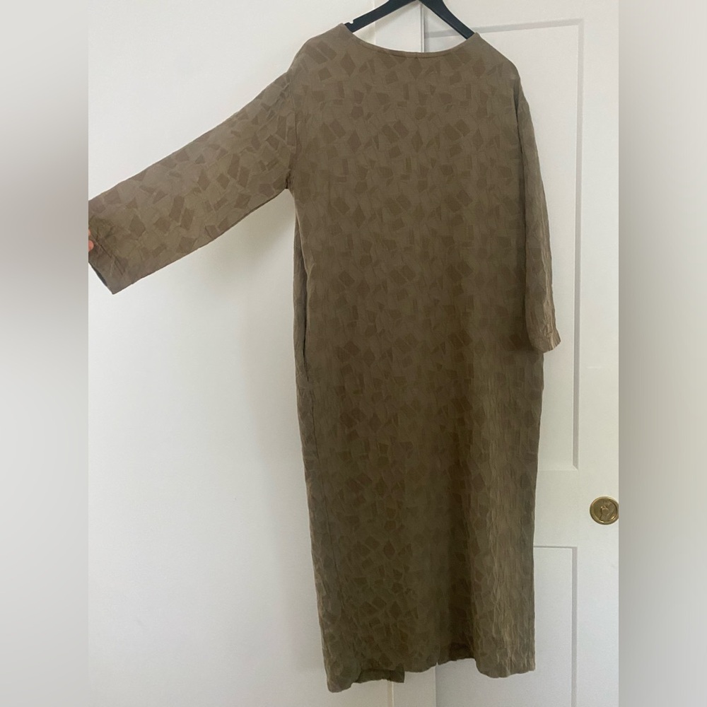 Black Crane Jacquard cocoon Dress